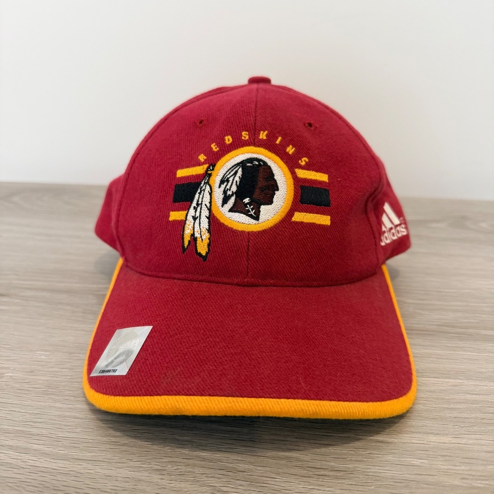 Vintage Adidas Washington Redskins NFL Hat Maroon Gold Embroidered OSFA Cap 90s